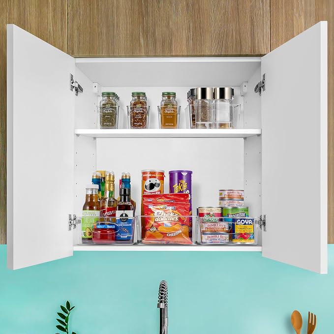 Sorbus Fridge Organizers and Storage, Clear Bins (Large, 10 Pack) | Plastic bin with easy access for cabinets, packaged food, produce and household supplies; contents stay visible for sorting - Image 7