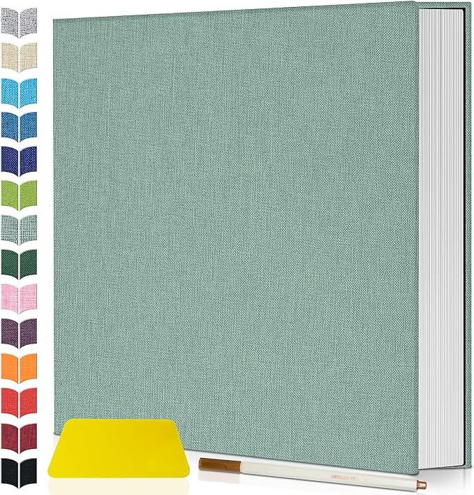 Artfeel Photo Album Self Adhesive Scrapbook,120 Pages Large Photo Book for 4x6,5x7,8x10 Pictures,DIY Album for Baby Wedding Family Travel Birthday,with Metallic Pen and Scraper by Artfeel