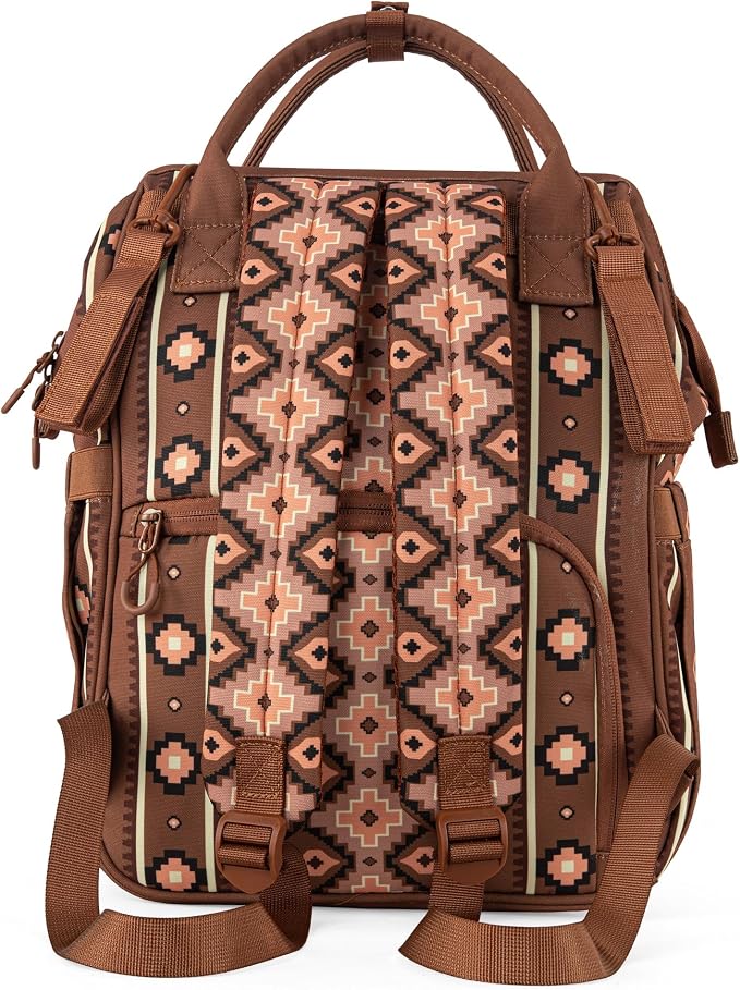 Wrangler Aztec Backpack Organized Daypack Travel Baby Bag with Stroller Strap and Side Bottle Pockets WG2204-9110CM - Image 4