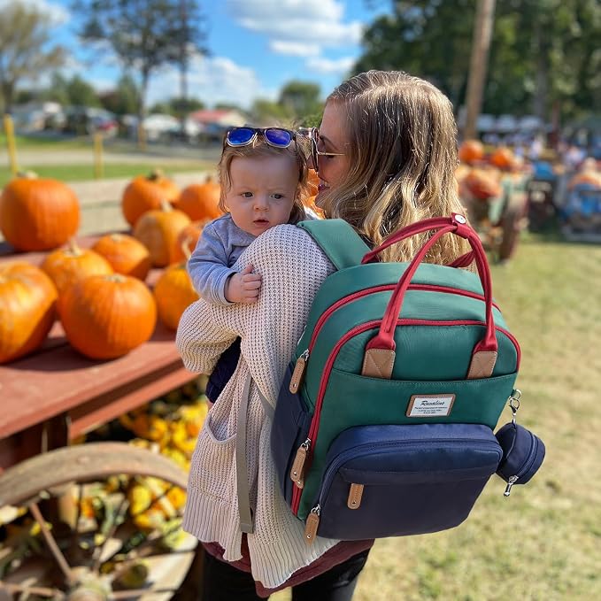 RUVALINO Baby Diaper Bag Backpack with Changing Pad, Baby Shower Gifts | Baby Essentials, Waterproof Travel Baby Bags for Mom Dad Girl Boy, Insulated Bottle Holders, Pacifier Case, Large Capacity - Image 8