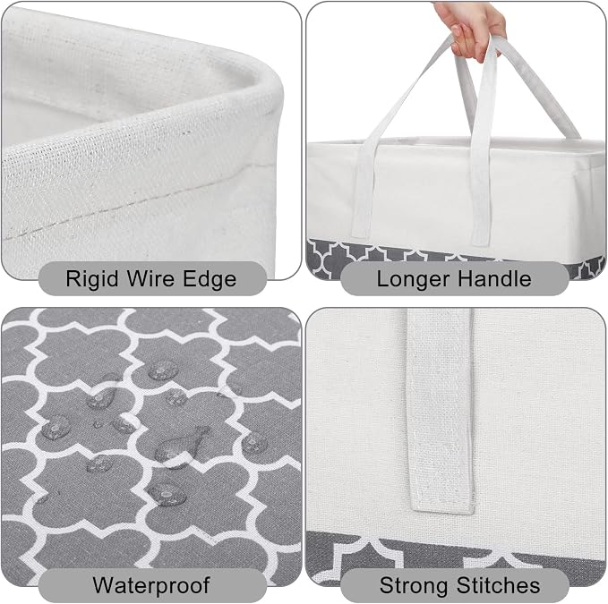Treela 6 Pack 75l Large Laundry Baskets Collapsible Laundry Hampers with Reinforced Handles, Waterproof Freestanding Clothes Hamper Dirty Clothes Basket for Dorm Bedroom Bathroom Towels Toys(Gray) - Image 3