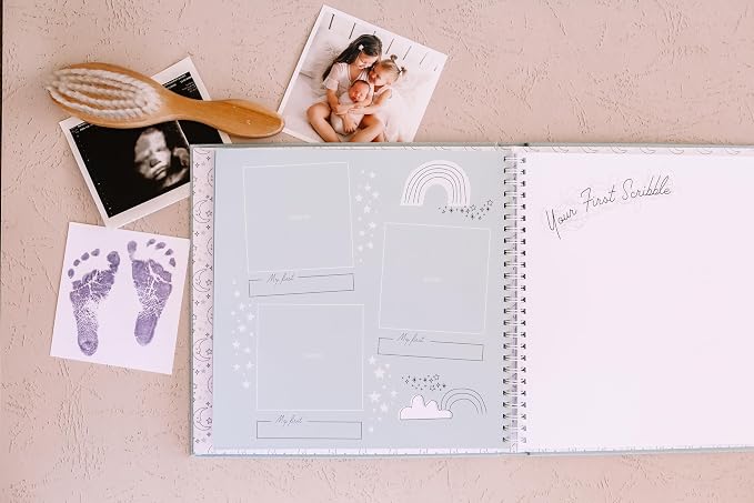 Lucy Darling Baby Memory Book – Celestial Skies | Luxury Baby First Year Book & Photo Album | Gender Neutral Keepsake Journal for Milestones, Memories & Photos | Thoughtful Pregnancy Gift - Image 2