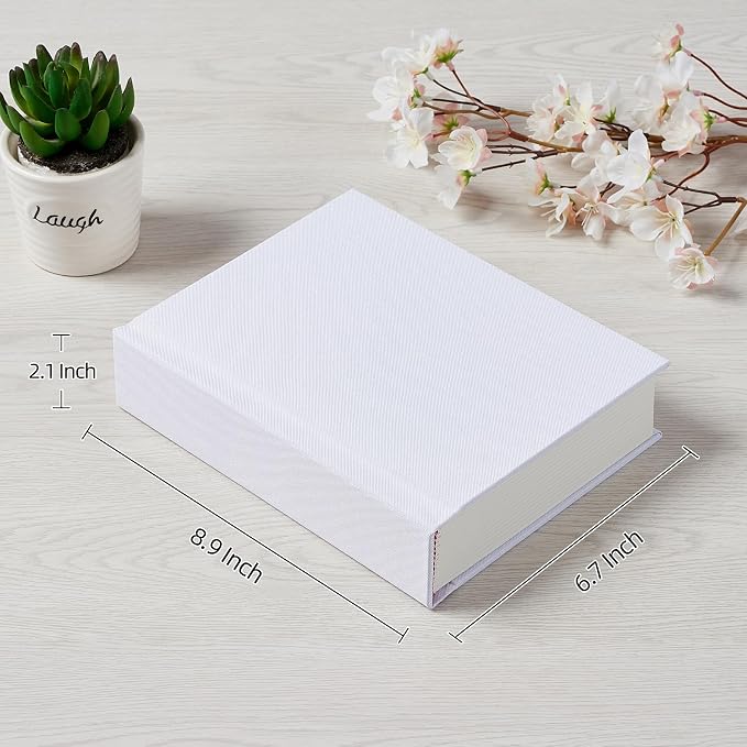 Pssoss 5x7 Photo Album with Writing Space, Linen Cover, 30 Photos, White | High-GSM writable pages with easy slip-in pockets for weddings, baby photos, family memories, travel, and anniversaries. - Image 2