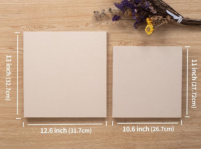 Large Photo Album Self Adhesive 4x6 8x10 10x12 13"x12.8" Magnetic Scrapbook 12.6"x11" 60 Sticky Pages Linen Cover Beige DIY Photo Album with A Metallic Pen and DIY Stickers - Image 5