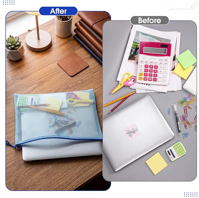 200 Pcs B4 Mesh Zipper Pouch Bags, Mesh Bags with Zipper Bulk, Vibrant | Waterproof Document Zipper Pouches, Reusable Storage Bags for School Office Classroom Organization Board Games Puzzle - Image 4