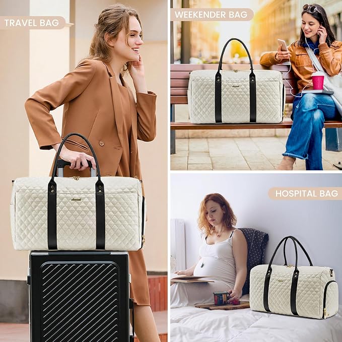 LOVEVOOK Travel Duffle Bag,Carry on Overnight Bag with Shoe Compartment,Weekender Bags for Women with Toiletry Bag,Gym Duffel Bag with Wet Pocket,Hospital Bags for Labor and Delivery - Image 6