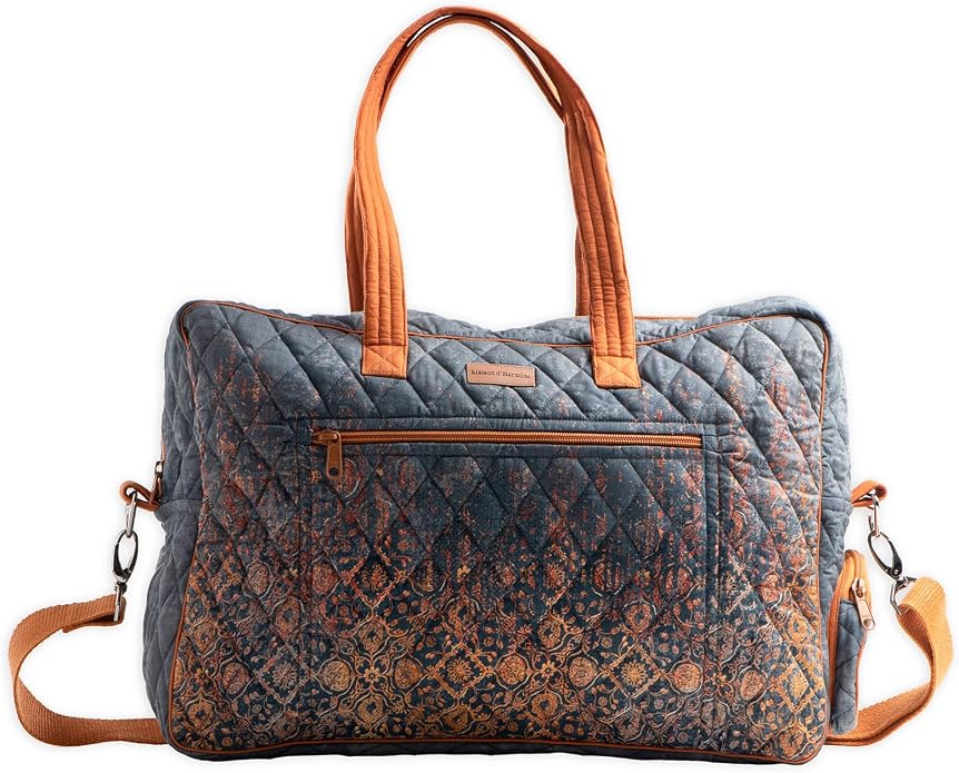 Maison d' Hermine Weekender Bags for Women Cotton Quilted Duffel Overnight Luggage Weekend Bag for Men Gym Gifts Travel | Overnight Luggage Weekend Bag for Men Gym Sports Gifts Duffle bag Business Travellers Trip Spring Summer by MaisondHermine