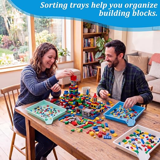 Reallnaive 6 Pcs Plastic Art Sorting Funnel Trays Quick Sorting Activity Serving Tray Stackable Craft Organizer for Classroom Beads Organizing Home Back to School DIY Project (Contemporary Color) - Image 4