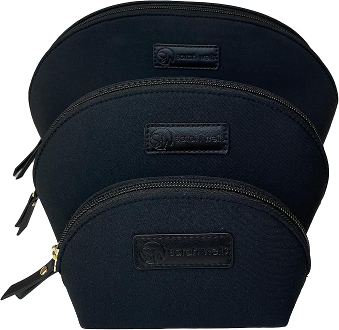 Sarah Wells PackSWell Neoprene Pump Organizer Trio (Sky) | Set of 3 Zip Pouches, Great for Breast Pump Parts, Cords, Travel Gear & Daily Essentials by SarahWells