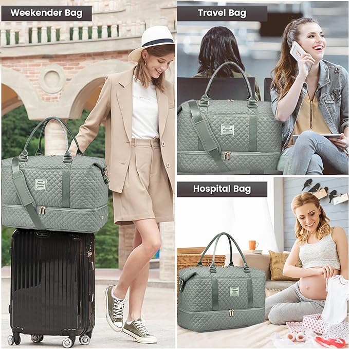 LOVEVOOK Travel Duffle Bag,Weekender Bags for Women with Shoe Compartment，Carry on Overnight Bag with Toiletry Bag,Gym Duffel Bag with Wet Pocket, Hospital Bags for Labor and Delivery - Image 6