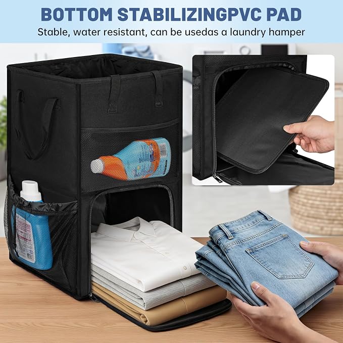 Large Laundry Backpack Bag with 3 Sizes Mesh Wash Bags Total 170L | 2 in 1 Laundry Hamper Basket with Shoulder Straps, Freestanding Laundry Bag for College Dorm, Laundromat, Apartment - Image 8