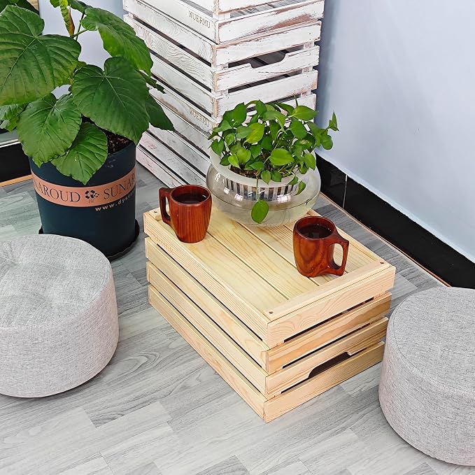 Wooden Crates are Suitable for Storage, Milk crates, Wine Crates, Toy Crates, Display and Decoration, Camping, and Other Purposes. They are Sturdy and Durable, set of 2 Length of 17.7 inches. - Image 7