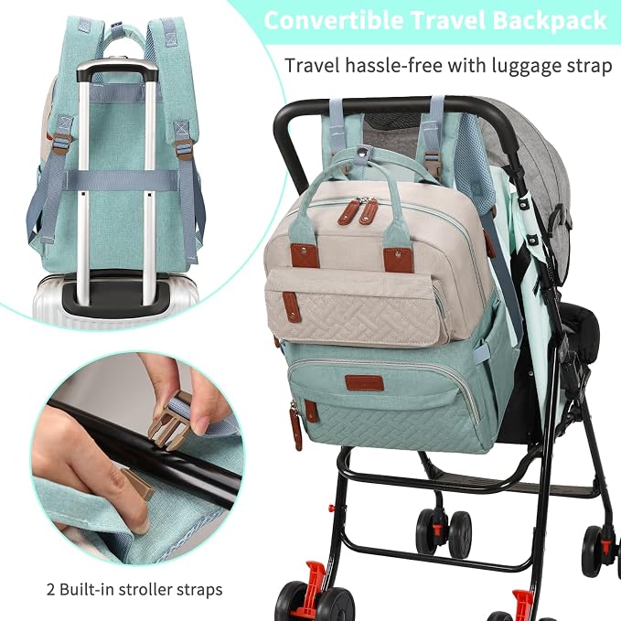 Legestori Diaper Bag Backpack, Baby Diaper Bag for Girls Boys, Multipurpose Baby Backpack for Women, Large Baby Essentials Travel Bag with Insulated Pockets and Stroller Straps - Image 6