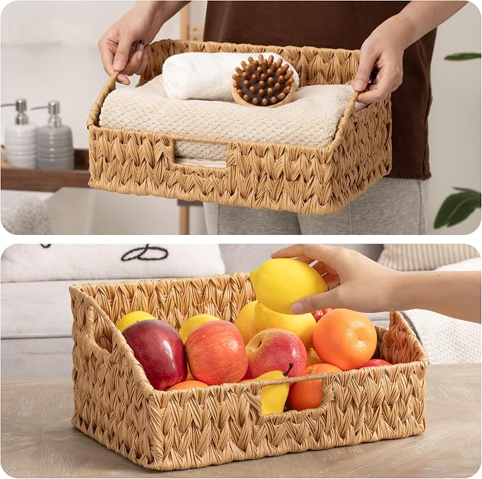 GRANNY SAYS Wicker Storage Basket for Shelves, Large Wicker Basket | Wicker Storage Baskets for Pantry, Open Front Basket for Shelves, Kitchen Storage Baskets, Decorative Basket for Home Decor - Image 7