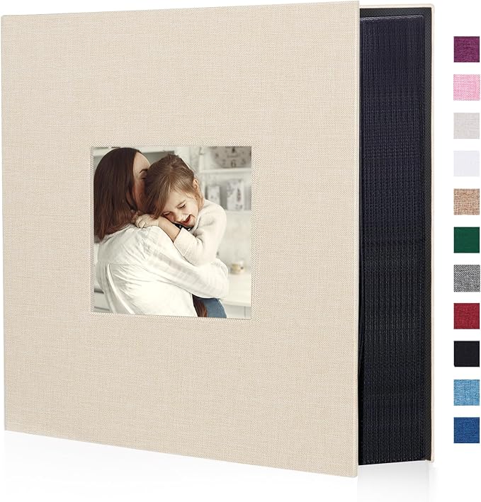 Photo Album 6x4 1000 Pockets Slip in Large Capacity Album for Family Wedding Anniversary Linen Album Book Holds 1000 Horizontal and Vertical 10x15cm Photos(1000 Pockets, Beige) by Miaikoe