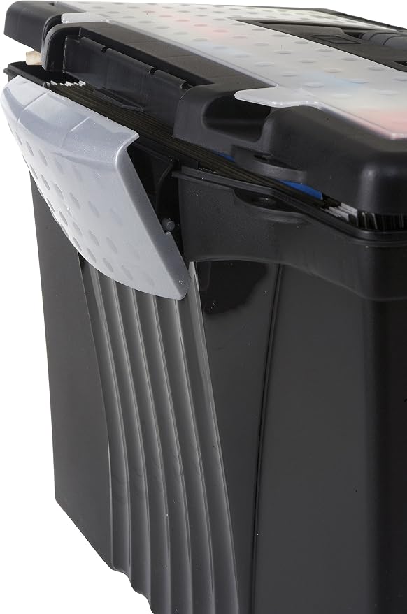 Storex Portable Letter/Legal Filebox with Organizer Lid, Letter/Legal Files, 14.5" X 10.5" X 12", Black - Image 8