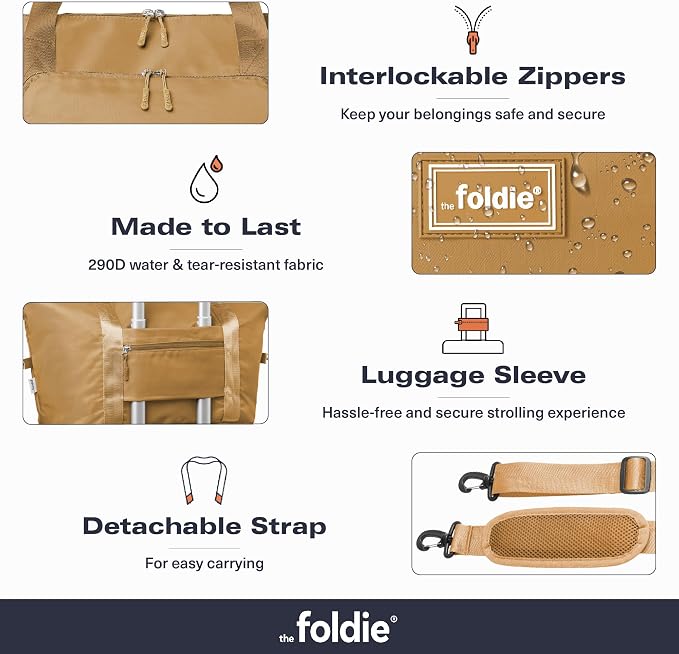 The Foldie Foldable Travel Bag for Women - 40L Weekender Bag with Multiple Pockets - Carry On Expendable Travel Bag - Image 5