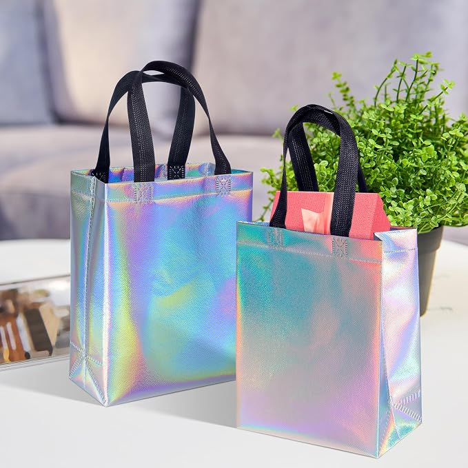 BLEWINDZ 100 Medium Reusable Gift Bags with Handles - Ideal Party Favors & Shopping Bags (10 Colors) - Image 6