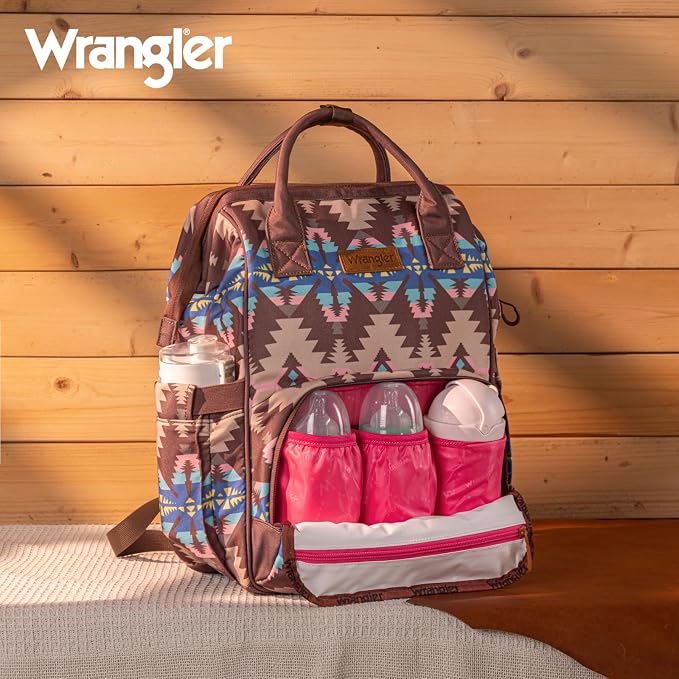Wrangler Callie Diaper Bag Backpack with Stroller Straps Multifunction Baby Travel Bag WG2210-9110CF - Image 3