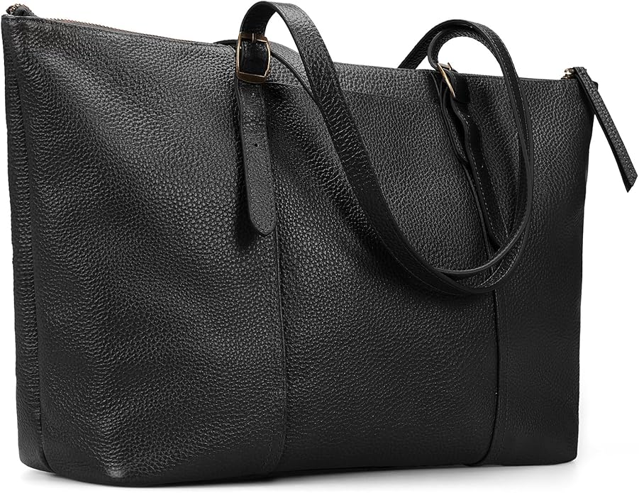 befen Vintage Genuine Leather Work Tote Bag for Women, Tote Bag with Zipper | Large Tote Bag with Zipper Leather Purse and Handbags with Compartment, Vintage Genuine Leather Work Tote Bag for Women by befen-