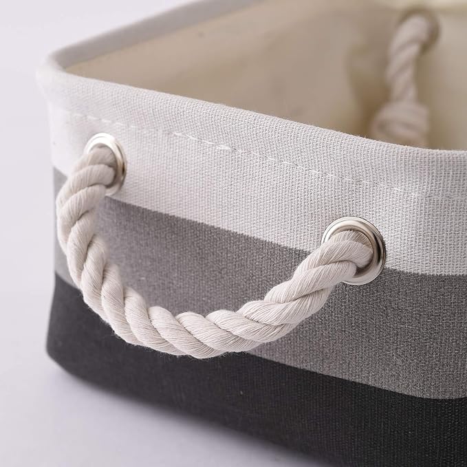 Small Storage Baskets for Shelves,Fabric Storage Baskets for Closet,Rectangular Collapsible Baskets for organizing Clothes,Books,Gifts - Image 7