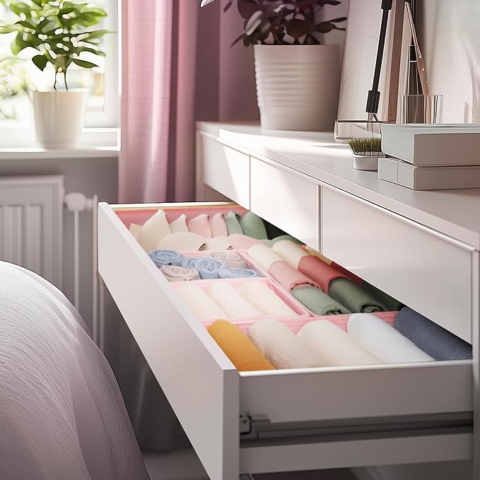 Drawer Organizer Clothes, 10 Pack Dresser Organizer for Baby Clothes, Underwear, Sock- Foldable Closet Organization and Storage Dividers Bins for Nursery, Bedroom (Pink) - Image 6