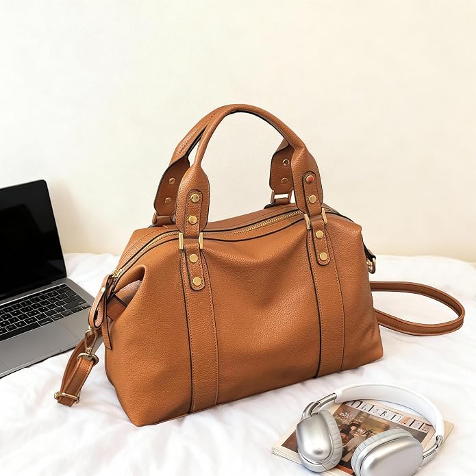 Handbags and Purses for women Vegan Leather Tote Bag for Women Satchel Shoulder Bags Travel Purse with Compartments - Image 4