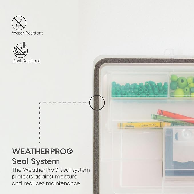 IRIS USA WeatherPro Portable File Box Organizer, 19 Qt. 4-Pack, Clear | Store and transport letter size files, documents and records with weather resistant protection and secure latching - Image 3
