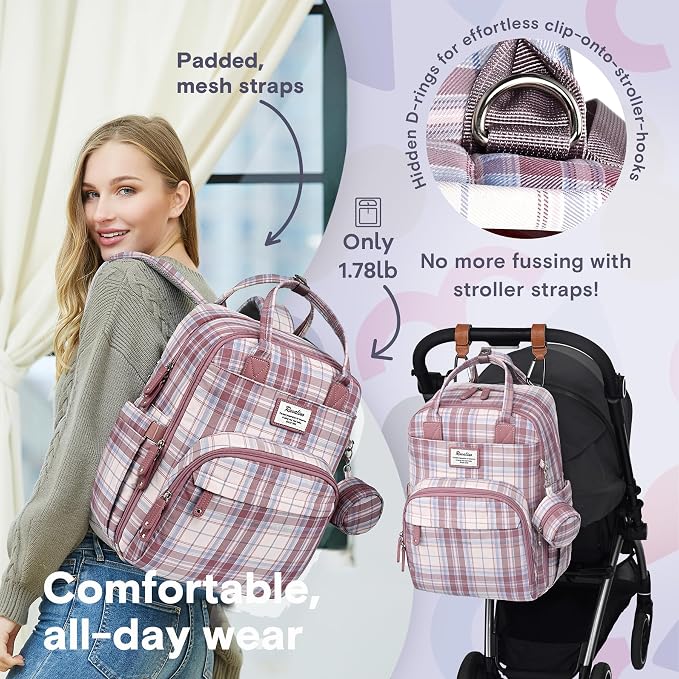 RUVALINO Baby Diaper Bag Backpack with Changing Pad, Baby Shower Gifts | Baby Essentials, Waterproof Travel Baby Bags for Mom Dad Girl Boy, Insulated Bottle Holders, Pacifier Case, Large Capacity - Image 5