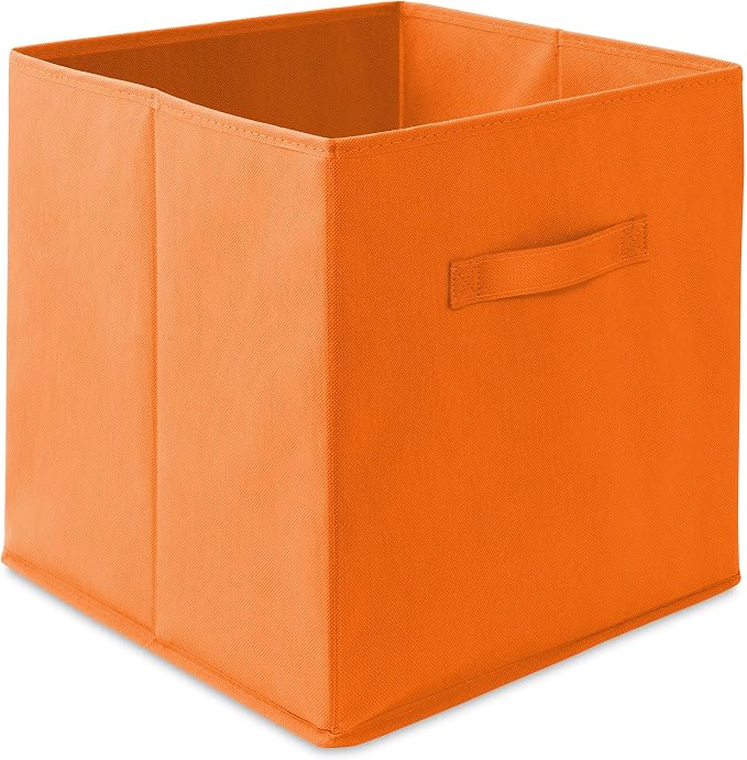 Casafield Set of 12 Collapsible Fabric Cube Storage Bins, Orange - 13" Foldable Cloth Baskets for Shelves, Cubby Organizers & More - Image 2