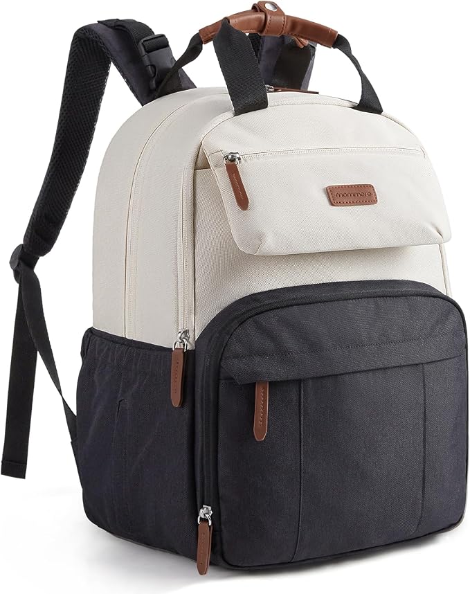 mommore Diaper Bag Backpack Travel Baby Bag with Changing Pad for Mom Dad | Large Capacity, Insulated Pockets, Luggage & Stroller Straps, Maternity Bag for Newborn Baby Essentials, Hospital & Work by mommore