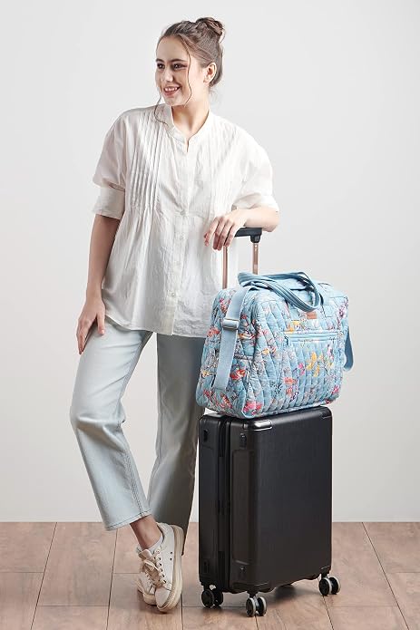 Maison d' Hermine Weekender Bags for Women Cotton Quilted Duffel Overnight Luggage Weekend Bag for Men Gym Gifts Travel | Overnight Luggage Weekend Bag for Men Gym Sports Gifts Duffle bag Business Travellers Trip Spring Summer - Image 3