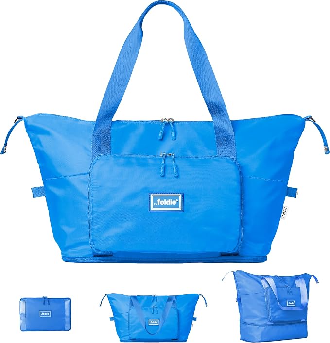The Foldie Foldable Travel Bag for Women - 40L Weekender Bag with Multiple Pockets - Carry On Expendable Travel Bag by TheFoldie