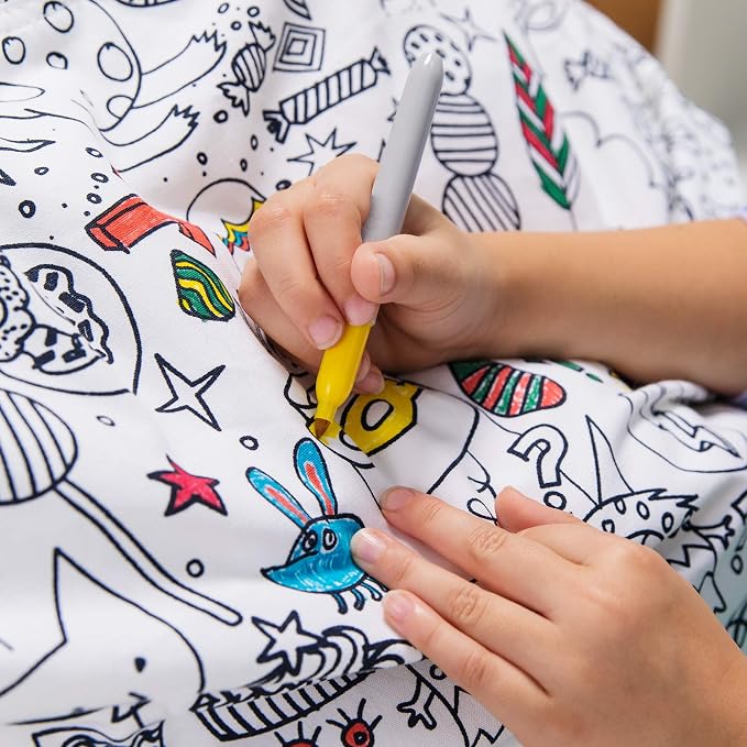 Posh Stuffable Kids Stuffed Animal Storage Bean Bag Chair Cover - Childrens Toy Organizer, Large 38" - Canvas Fun Creatures Coloring Fabric - Image 3
