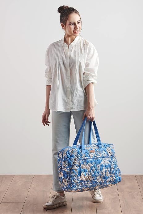 Maison d' Hermine Weekender Bags for Women Cotton Quilted Duffel Overnight Luggage Weekend Bag for Men Gym Gifts Travel | Overnight Luggage Weekend Bag for Men Gym Sports Gifts Duffle bag Business Travellers Trip Spring Summer - Image 8
