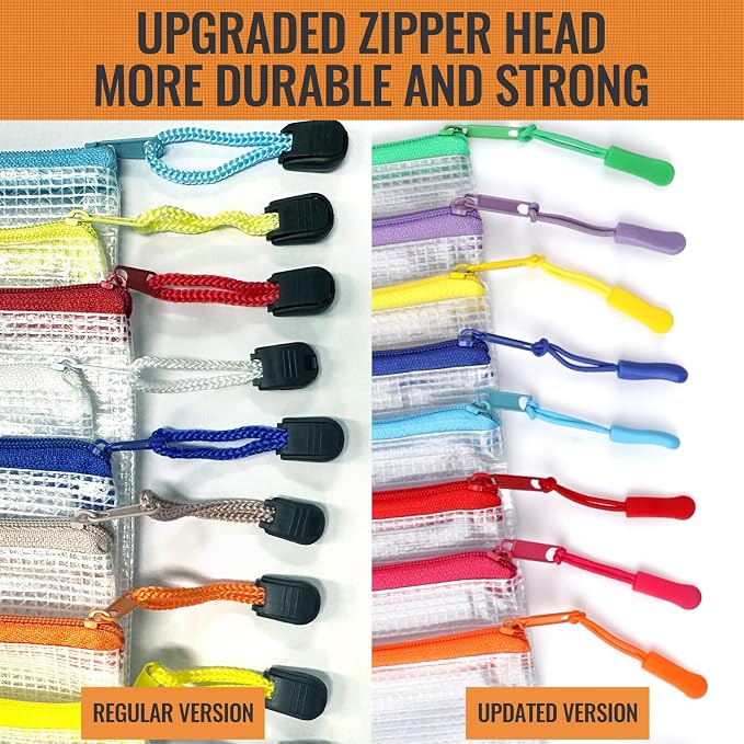24pcs Mesh Zipper Pouch Bags 9.3 x 4.7 Inches, 8 Color Small Clear Pouches Bulk, Travel Cosmetics Organization, Classroom and Office Supplies - Image 2