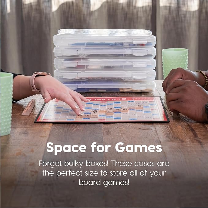 IRIS USA Board Game Storage |Made in USA| Slim Craft Case (4-Pack) - Clear | Fits 8.5" x 11" & A4 Paper, Organizers with Built-In Handle & Snap-Tight Lids, Containers for Puzzles, Art & Scrapbooking - Image 3