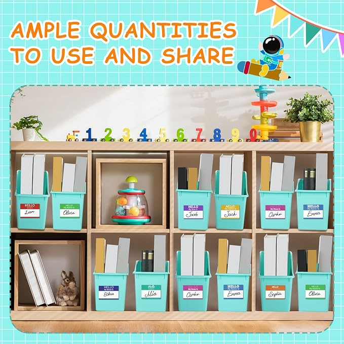 Fuutreo Classroom Book Bins Plastic Organizer Box, Water Blue, 12 Pcs | Binder Magazine Holder File Container Storage Folder Cube for Home Office School Library Organization Supplies - Image 4