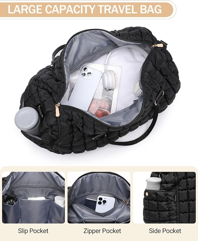 Duffle Bag for Travel, Weekender Bag with Shoe Compartment, Carry On Overnight Bag for Women with Toiletry Bag, Gym Bag with Wet Pocket, Hospital Bags for Labor and Delivery Beige - Image 5