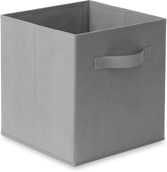 Casafield Set of 12 Collapsible Fabric Cube Storage Bins, Gray - 11" Foldable Cloth Baskets for Shelves, Cubby Organizers & More - Image 2