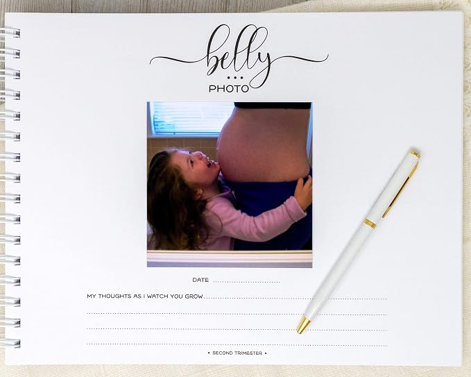 Personalized Pregnancy Journal (15 Center Designs) - Hardcover Pregnancy Memory Book Customized with Baby’s Name, Nickname or Phrase - Prompted Journal for New Moms (Gray Stripes + Gray) - Image 7