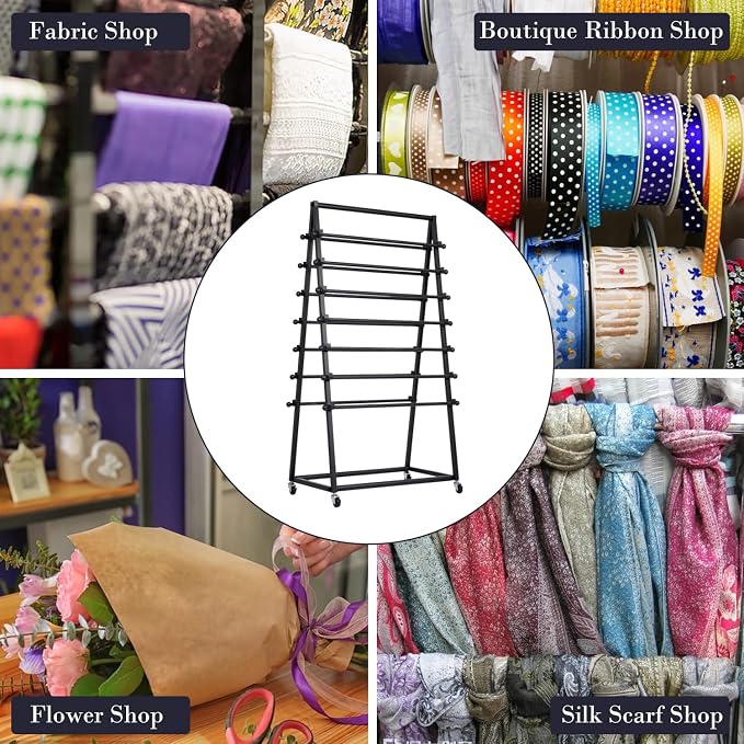 ikare Ribbon Organizer,Double-Sided Ribbon Holder for Craft Room | Ribbon Holder,15 Tier Ribbon Holder Organizer Rack, Gift Wrapping Craft Ribbon Storage Shelf Cake Shop Flower Store - Image 6