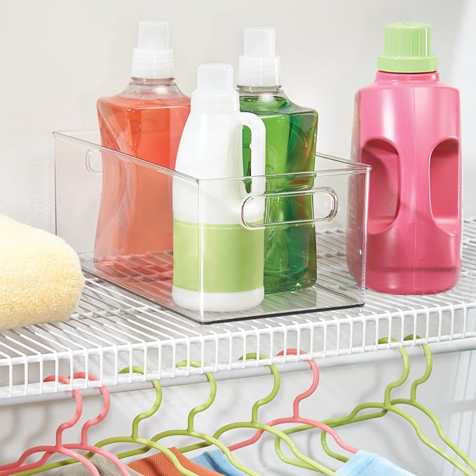 iDesign Kitchen Binz Stackable Organizer, 8" x 6" x 14.5", Clear | BPA-Free Plastic, Deep, With Handles - Image 6