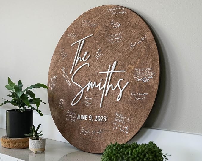 Guest Book Alternative - Custom Wedding Guest Book Decor - Layered Wood Wedding Sign - Image 2