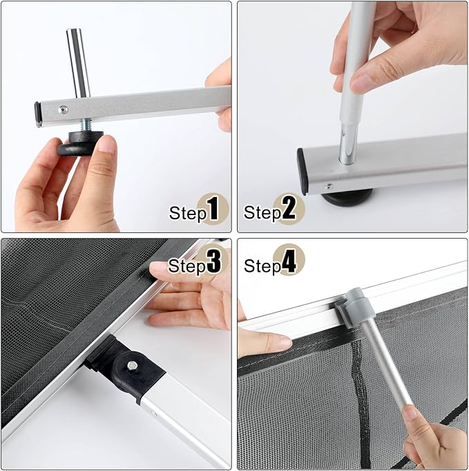Outus Mesh Literature Brochure Holder with 8 Pocket Portable Magazine Display Roll Up Magazine Rack Lightweight Floor Standing Catalog Office Brochure Display Stand for Business Trade Shows (Black) - Image 6