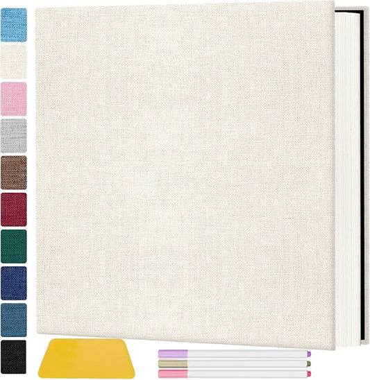 Zesthouse Large 18In Photo Album Self Adhesive 60 Pages, Scrapbook Albums with Sticky Page Holds 10x12 & 8x10 & 5X7 & 4x6 Pictures, DIY Photo Book Ideal Gift for Family Wedding Baby by Zesthouse