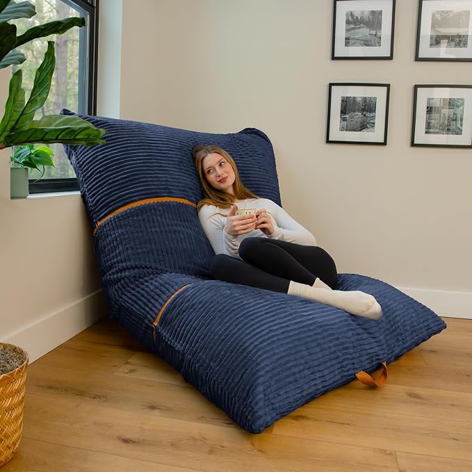 Big Joe Turnabout 3-in-1 Convertible Bean Bag Chair, Midnight Blue by BigJoe