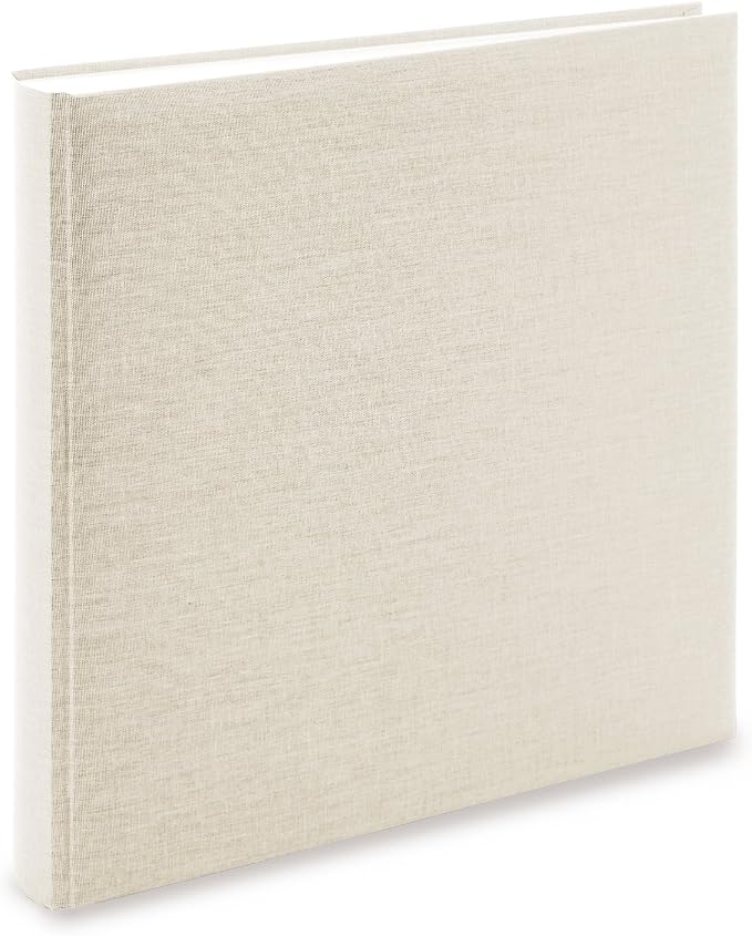 goldbuch Summertime Trend 2 27605 Photo Album with 60 White Pages with Parchment Dividers, Memory Album with Linen Cover, Photo Album for Gluing, Beige, 30 x 31 cm - Image 2