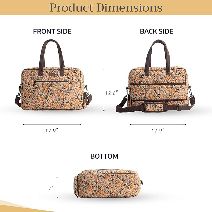 Maison d' Hermine Weekender Bags for Women Cotton Quilted Duffel Overnight Luggage Weekend Bag for Men Gym Gifts Travel | Overnight Luggage Weekend Bag for Men Gym Sports Gifts Duffle bag Business Travellers Trip Spring Summer - Image 5