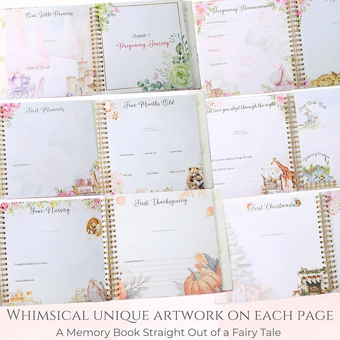 Luxury Baby Girl Memory Book Set – Keepsake Journal & Milestone Album from Pregnancy to Age 5 with Premium Gift Box, Storage Pouch & Keepsake Envelope – Baby Shower & Newborn Gift - Image 8